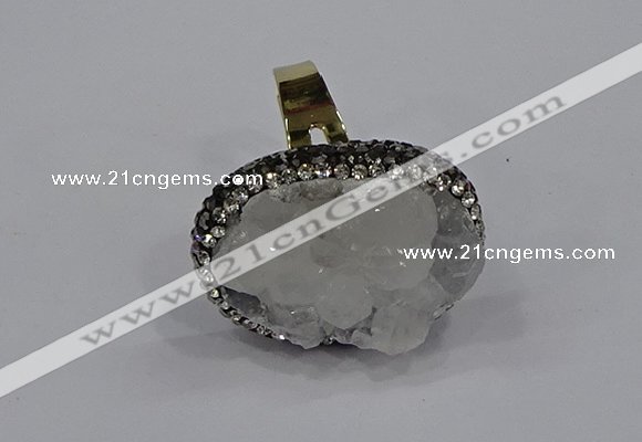 NGR1009 20*25mm - 22*30mm oval druzy quartz rings wholesale