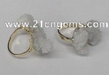 NGR101 13*18mm - 15*20mm nuggets plated druzy quartz rings