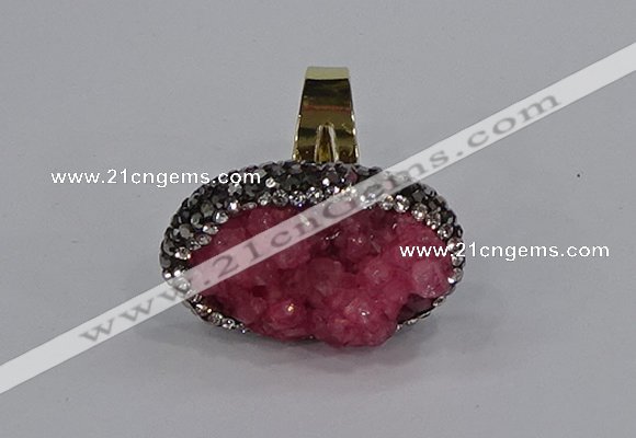 NGR1013 20*25mm - 22*30mm oval druzy quartz rings wholesale