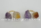 NGR102 13*18mm - 15*20mm faceted nuggets amethyst & citrine rings