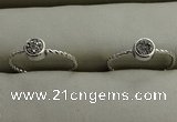 NGR1026 4mm coin plated druzy agate rings wholesale