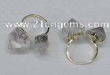 NGR103 13*18mm - 15*20mm faceted nuggets white crystal rings