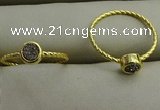 NGR1031 4mm coin plated druzy agate rings wholesale