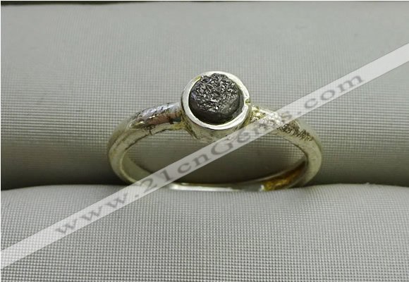 NGR1038 4mm coin plated druzy agate rings wholesale