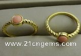 NGR1049 4mm coin synthetic coral rings wholesale