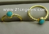 NGR1050 4mm coin synthetic turquoise rings wholesale