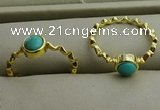 NGR1057 4mm coin synthetic turquoise rings wholesale