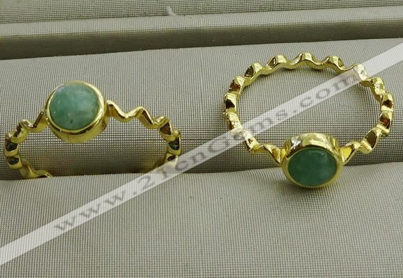 NGR1059 4mm coin amazonite gemstone rings wholesale