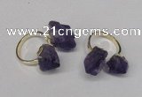 NGR106 13*18mm - 15*20mm faceted nuggets amethyst gemstone rings