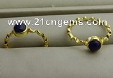 NGR1061 4mm coin lapis lazuli gemstone rings wholesale