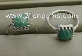 NGR1065 8*8mm square amazonite gemstone rings wholesale