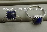 NGR1068 8*8mm square lapis lazuli gemstone rings wholesale