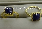 NGR1075 8*8mm square lapis lazuli gemstone rings wholesale