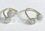 NGR1085 8mm coin aquamarine gemstone rings wholesale