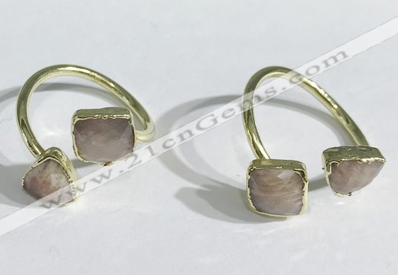 NGR1090 8mm faceted freeform moonstone gemstone rings wholesale