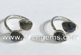 NGR1091 8*10mm faceted flat droplet labradorite rings wholesale