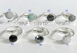 NGR1101 10mm faceted coin  mixed gemstone rings wholesale