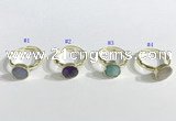 NGR1102 10mm faceted coin  mixed gemstone rings wholesale