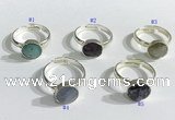 NGR1103 10mm faceted coin  mixed gemstone rings wholesale