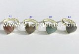 NGR1107 13mm faceted heart  mixed gemstone rings wholesale