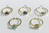 NGR1109 8mm coin  mixed gemstone rings wholesale