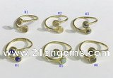 NGR1115 6mm coin  mixed gemstone rings wholesale