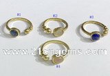 NGR1118 8mm coin  mixed gemstone rings wholesale