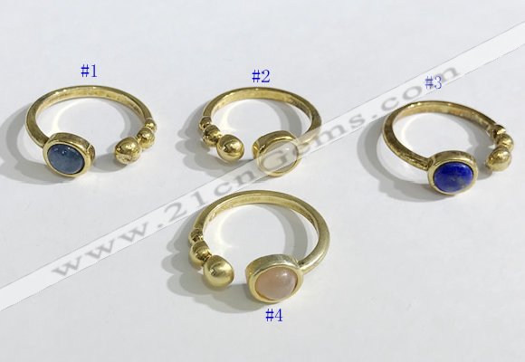 NGR1118 8mm coin  mixed gemstone rings wholesale