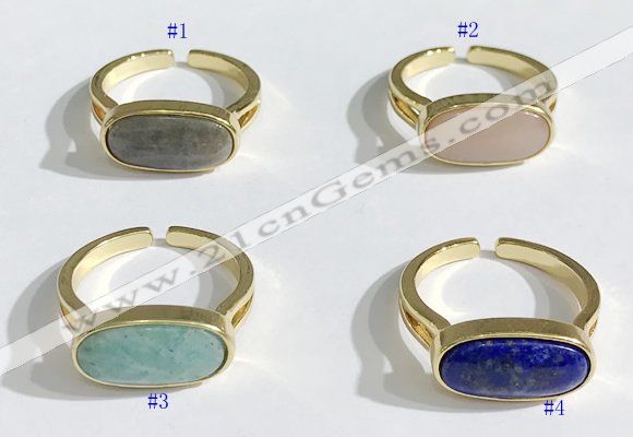 NGR1124 8*16mm oval mixed gemstone rings wholesale