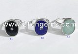 NGR1125 14*17mm oval mixed gemstone rings wholesale