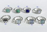 NGR1131 12mm square mixed gemstone gemstone rings wholesale