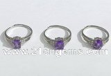 NGR1146 6*8mm faceted oval amethyst gemstone rings wholesale