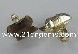 NGR122 12*35mm - 15*40mm faceted nuggets lemon quartz rings