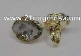 NGR125 30*40mm - 35*45mm freeform plated druzy quartz rings