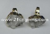 NGR129 18*25mm - 20*25mm freeform plated druzy quartz rings