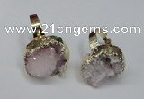 NGR130 18*25mm - 20*25mm freeform plated druzy quartz rings