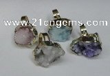 NGR133 18*25mm - 20*25mm freeform plated druzy quartz rings