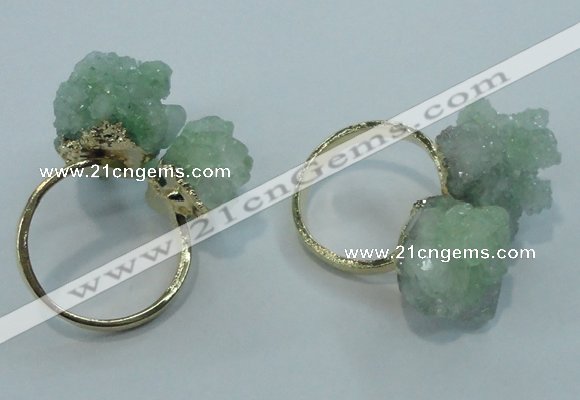 NGR14 15*20mm - 20*25mm nuggets plated druzy quartz rings