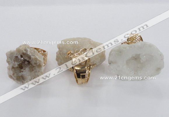 NGR141 25*30mm - 30*40mm freeform druzy agate rings wholesale