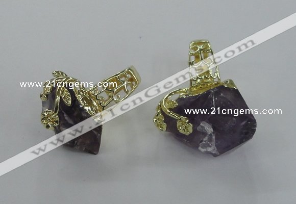 NGR143 18*25mm - 22*30mm faceted nuggets druzy amethyst rings