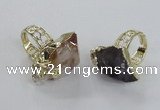 NGR145 18*25mm - 22*30mm faceted nuggets mixed quartz rings