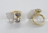 NGR148 8*10mm - 15*20mm nuggets druzy quartz rings wholesale