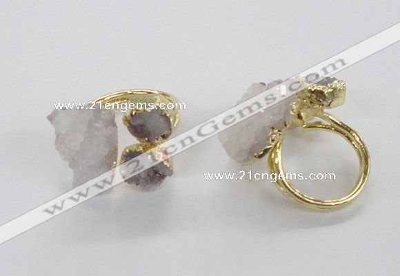 NGR148 8*10mm - 15*20mm nuggets druzy quartz rings wholesale