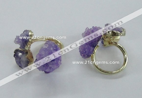 NGR150 8*10mm - 15*20mm nuggets druzy quartz rings wholesale