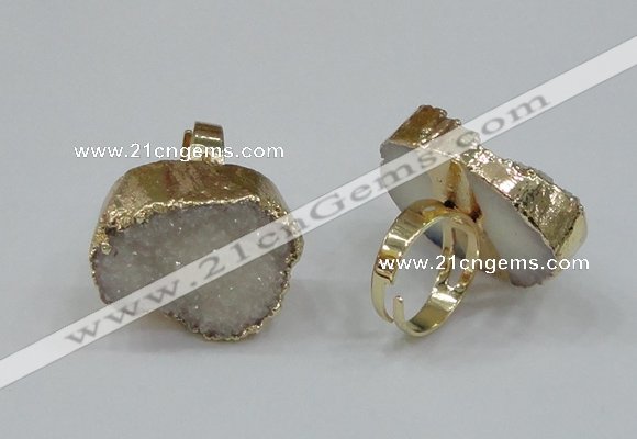 NGR158 22*30mm - 25*30mm freeform druzy agate rings wholesale