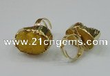 NGR159 22*30mm - 25*30mm freeform druzy agate rings wholesale