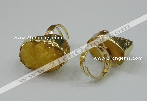 NGR159 22*30mm - 25*30mm freeform druzy agate rings wholesale