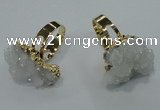 NGR17 18*25mm - 25*30mm nuggets plated druzy quartz rings