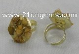 NGR176 25*30mm druzy agate gemstone rings wholesale