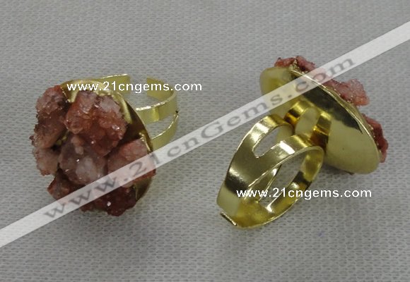 NGR178 25*30mm druzy agate gemstone rings wholesale